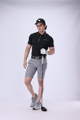Nectar Coal Black C Stripe Golf Polo